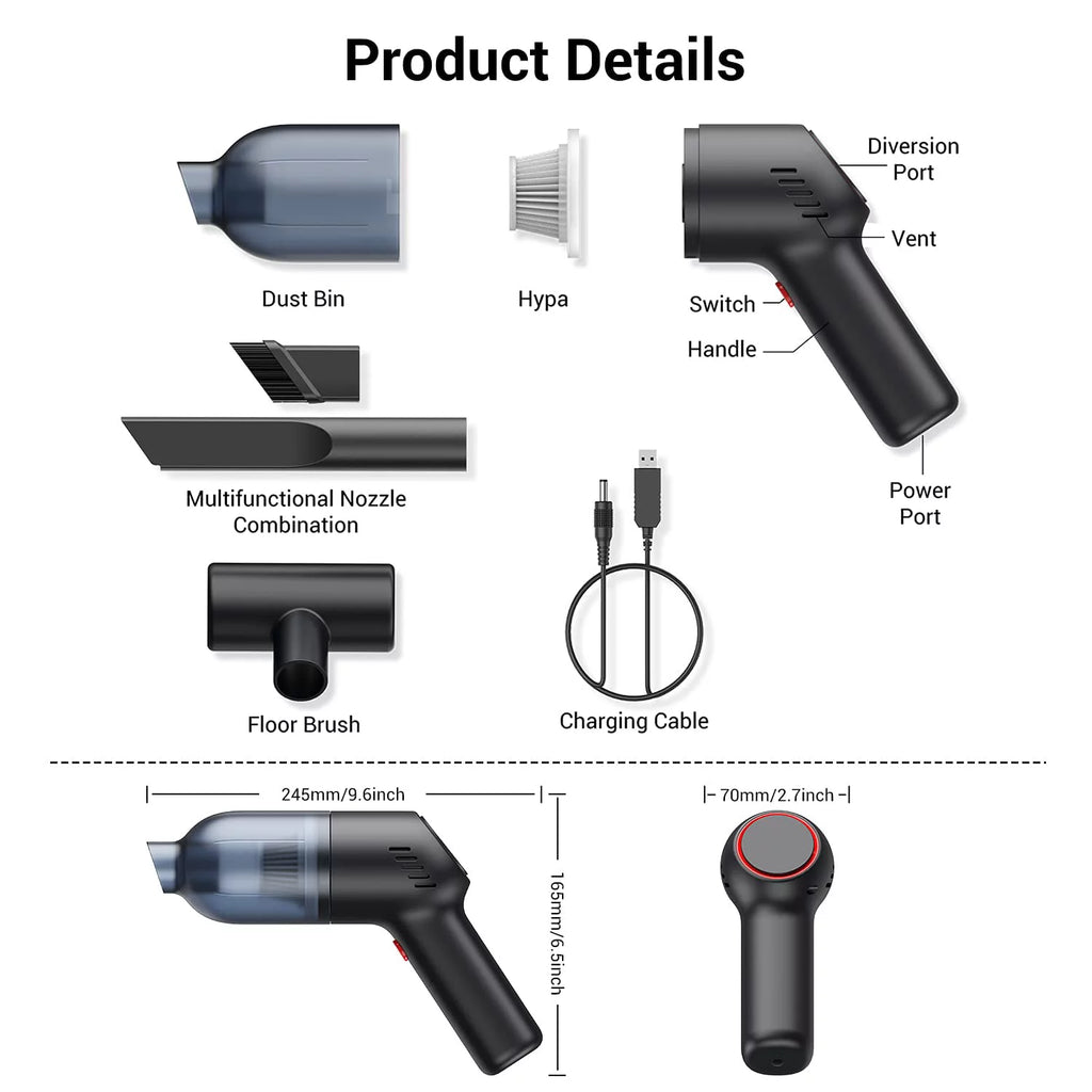 Lightweight Handheld Vacuum Cleaner with Strong Suction U478099