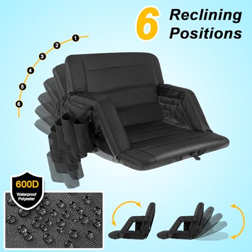 2 Pack Wide Folding Stadium Seats with Back Support and Cushion U193642