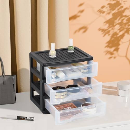 Medium 4 Drawer Clear Stacking Desktop Organizer E187070
