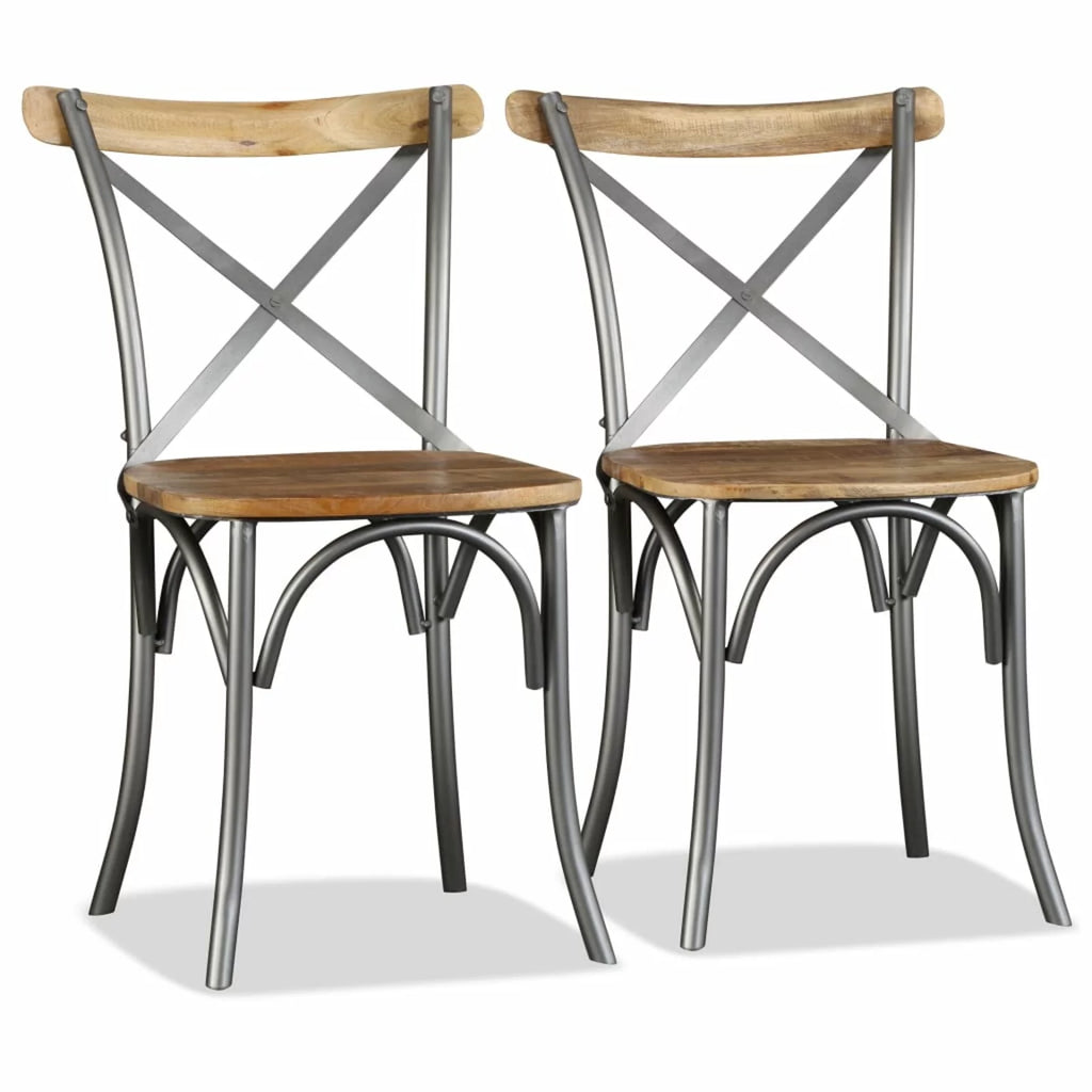 2 Piece Mango Wood Dining Chairs B669