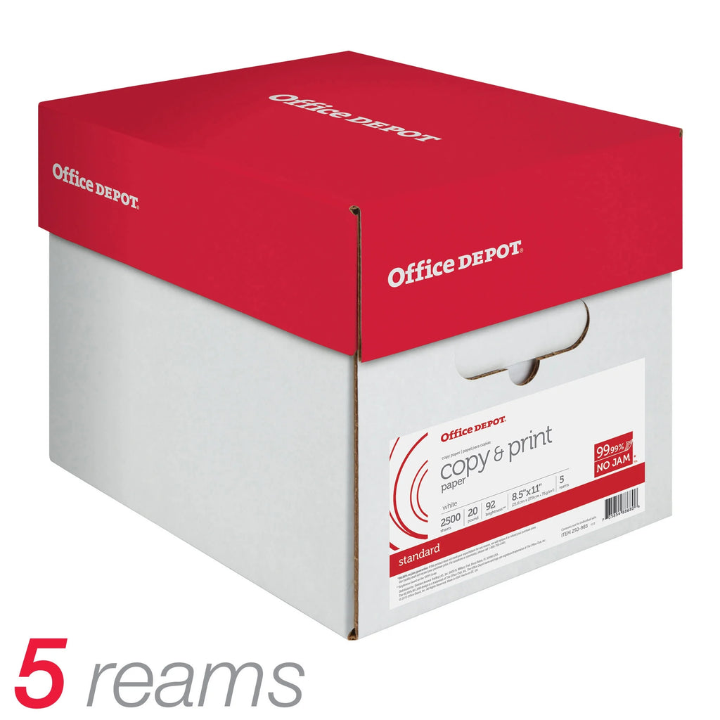 Copy Print Paper, 8 1/2in. x 11in., 20 Lb, 500 Sheets Per Ream, Case Of 5 Reams N1519