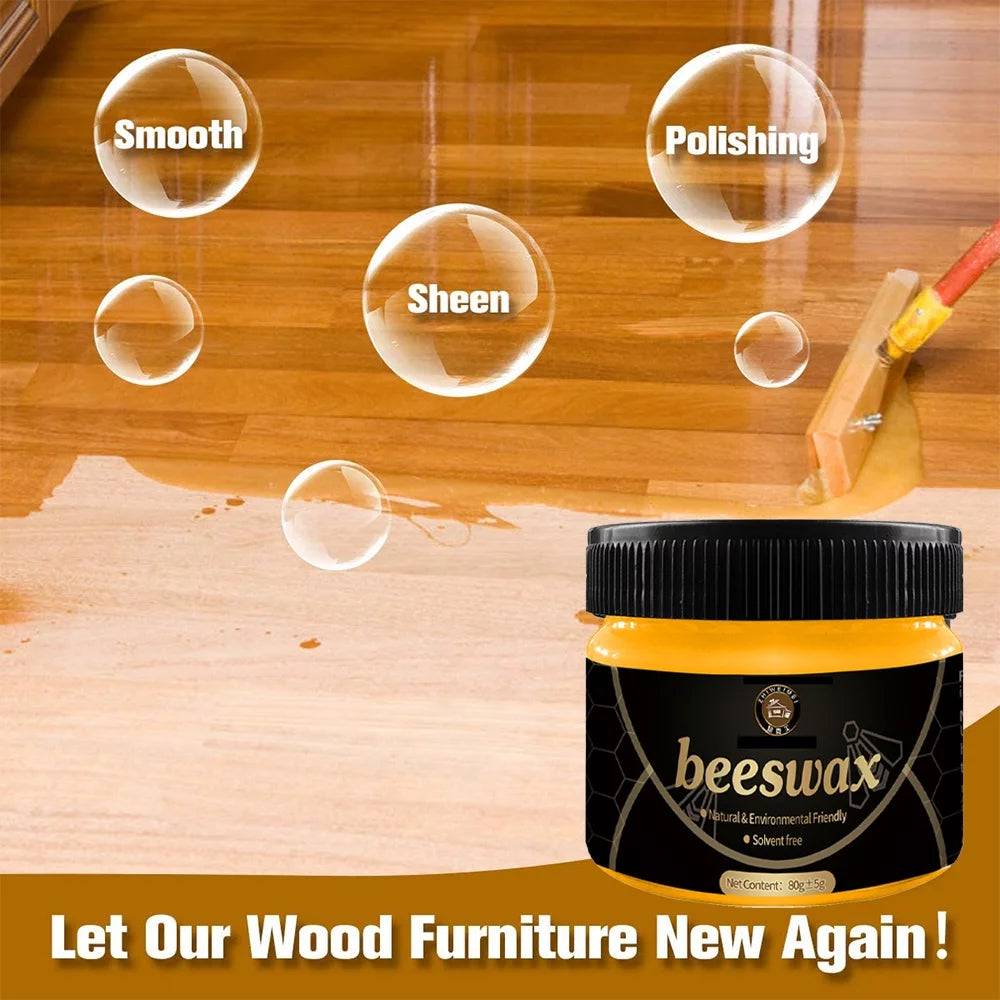 Natural Beeswax Wood Furniture Cleaner and Polish Set of 4 J9993