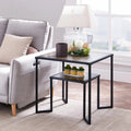 Industrial Square Coffee Table with Metal Frame N691572
