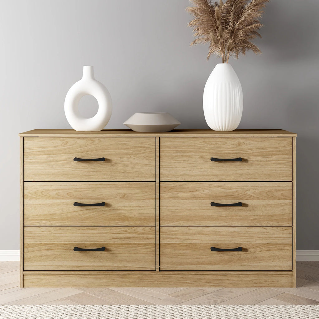 White 6 Drawer Dresser C646