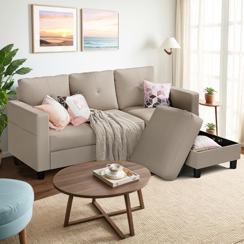 Convertible Sectional Sofa with Storage Ottoman B902972