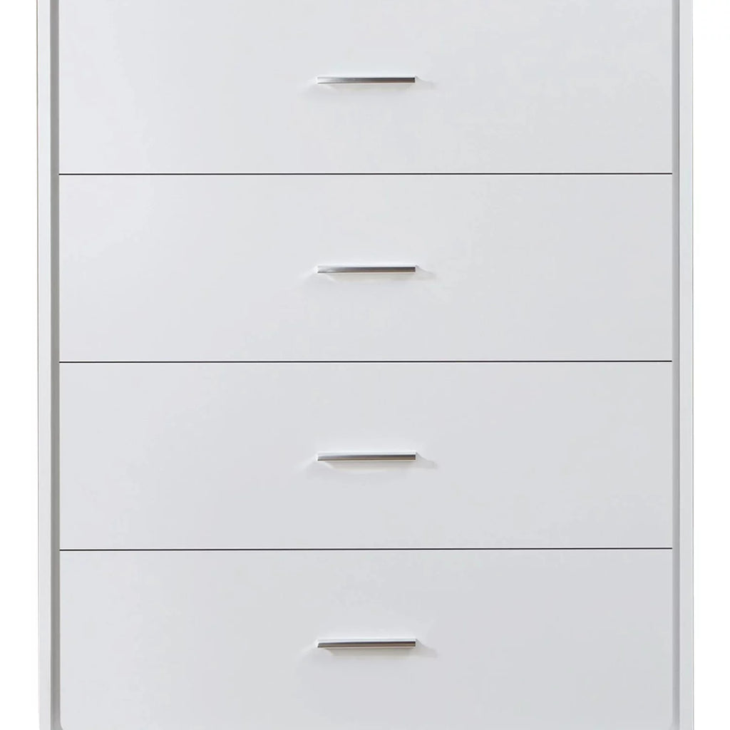White 5 Drawer Wooden Chest F36280