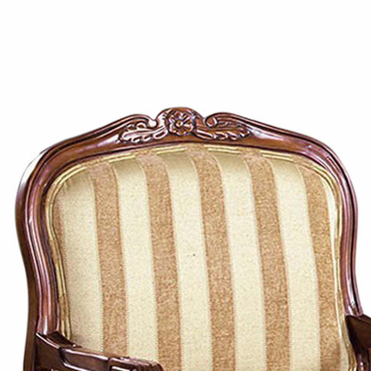 Traditional Fabric Upholstered Arm Chair with Carving Q51604