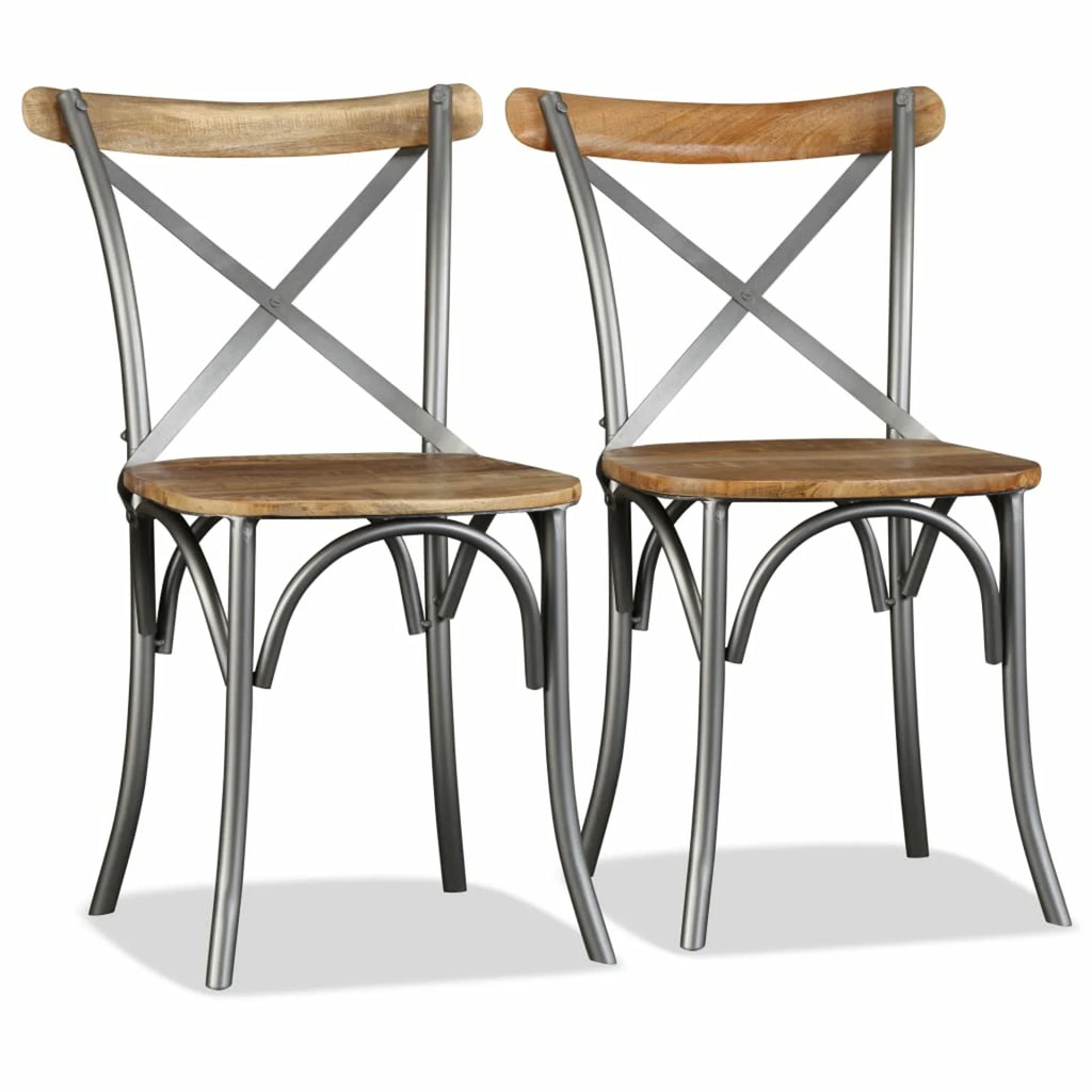 2 Piece Mango Wood Dining Chairs B669