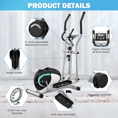 Elliptical Exercise Machine with 8 Resistance Levels F189659