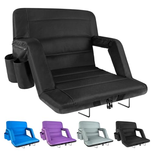 2 Pack Wide Folding Stadium Seats with Back Support and Cushion U193642