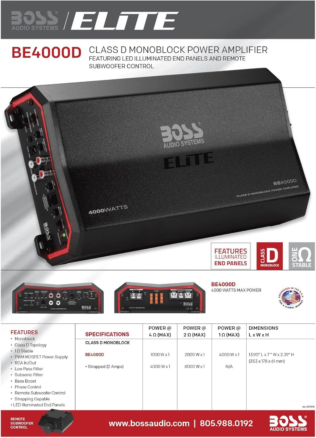 4000 Watts Class D Monoblock Car Amplifier G509103