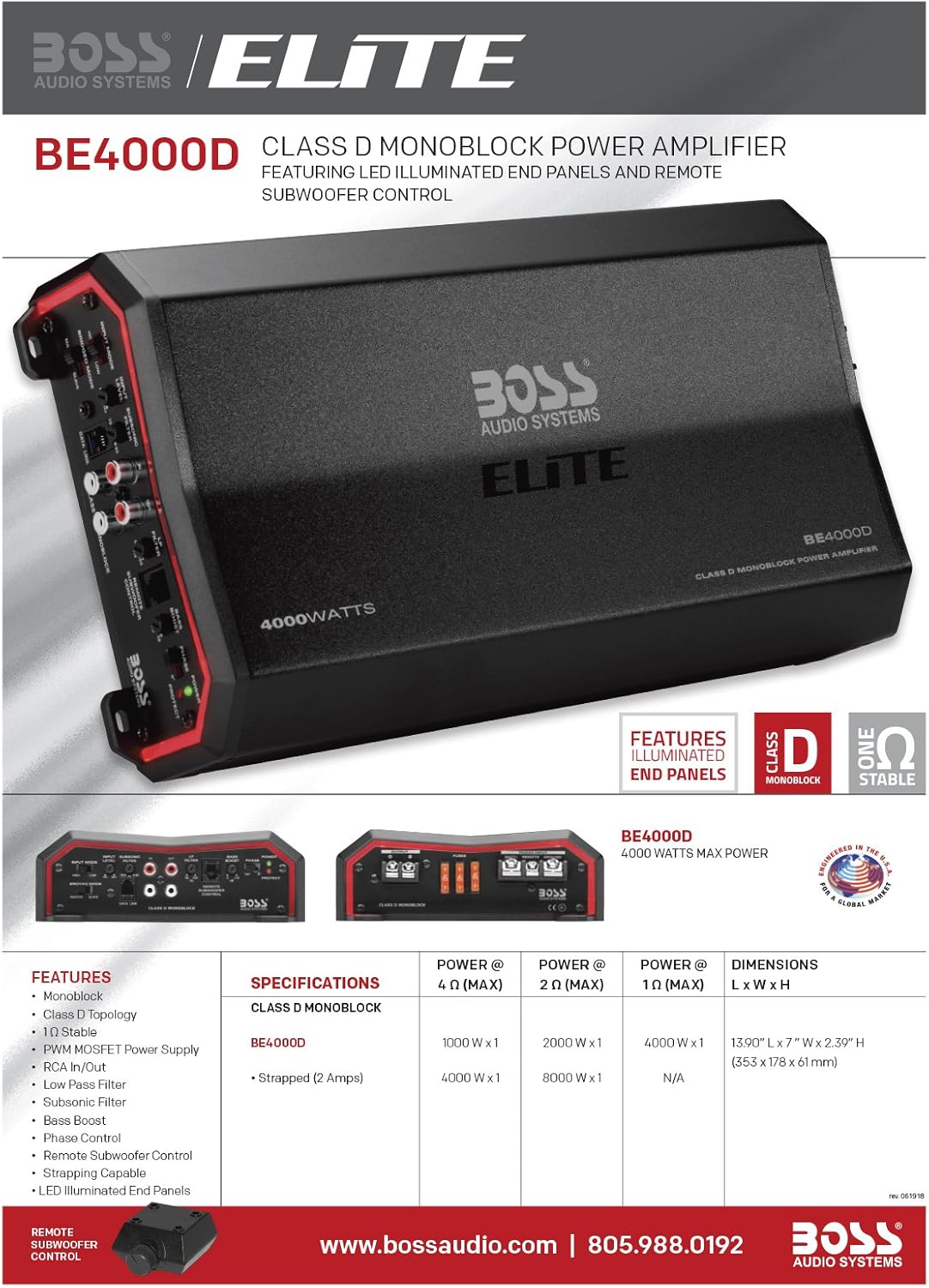 4000 Watts Class D Monoblock Car Amplifier G509103