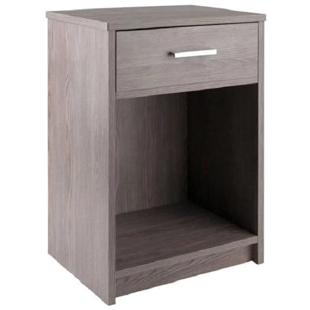 Ash Grey Wood Accent Table with Open Cabinet H511