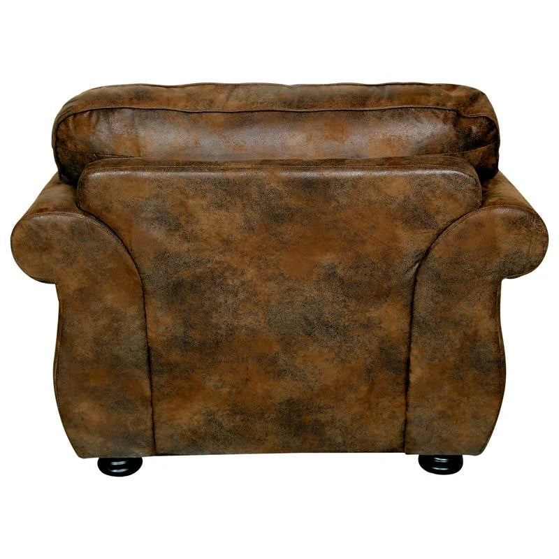 Brown Fabric Chair with Rolled Arm B648293