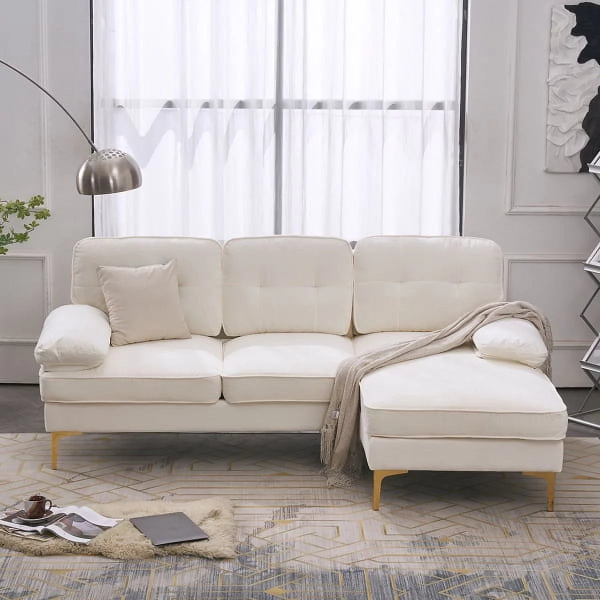 White Convertible Sectional Sofa S970091