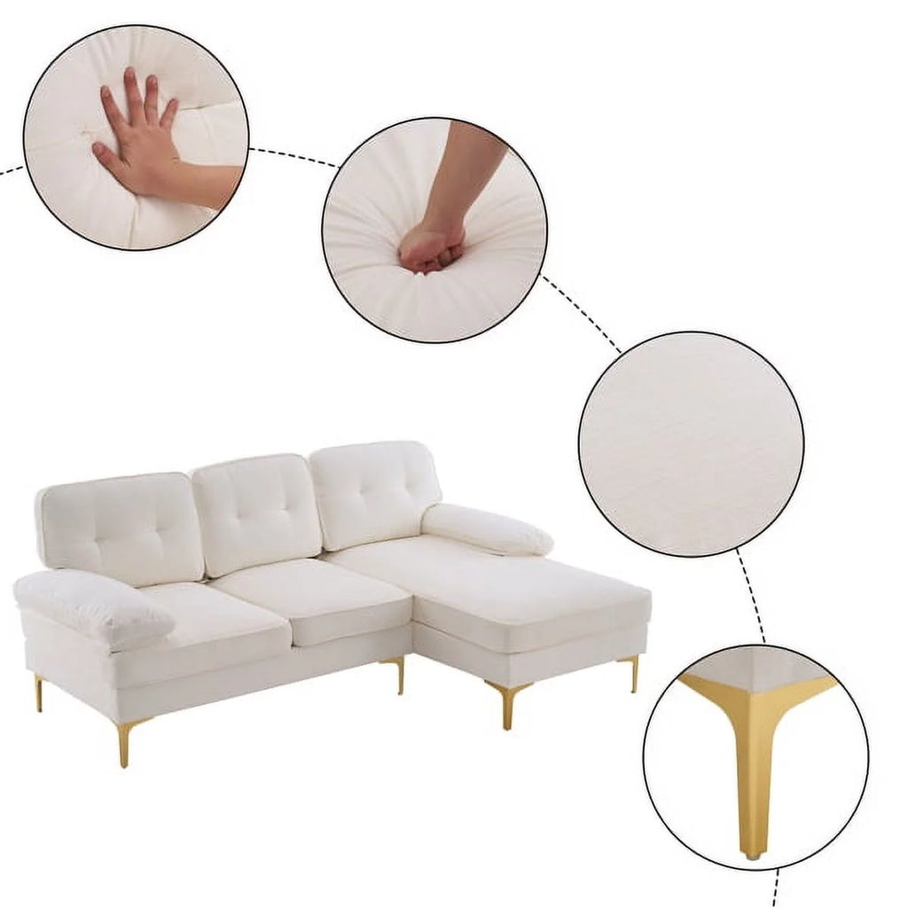 White Convertible Sectional Sofa S970091