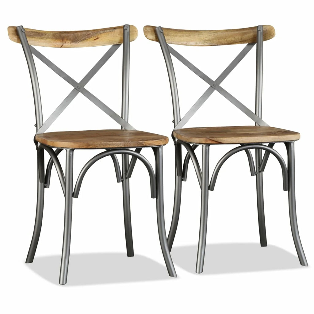 2 Piece Mango Wood Dining Chairs B669