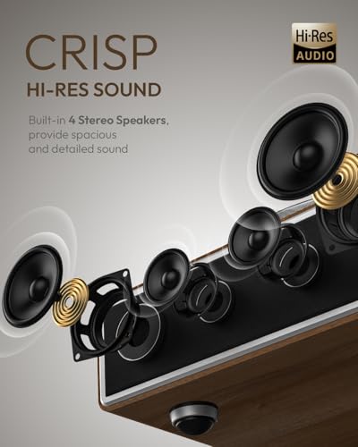 Vinyl Record Player with Bluetooth, Built-in Speakers, Phono Preamp, 33/45 RPM Q432