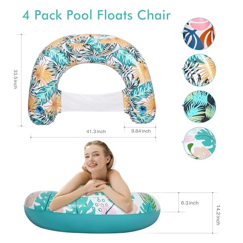 4 Pack Inflatable Pool Floats with Two Cup Holders N7081