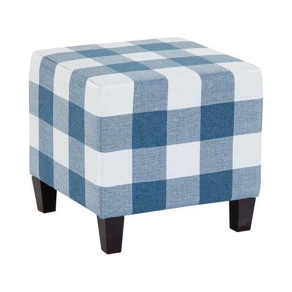 Plaid Checkered Ottoman Footrest J59483