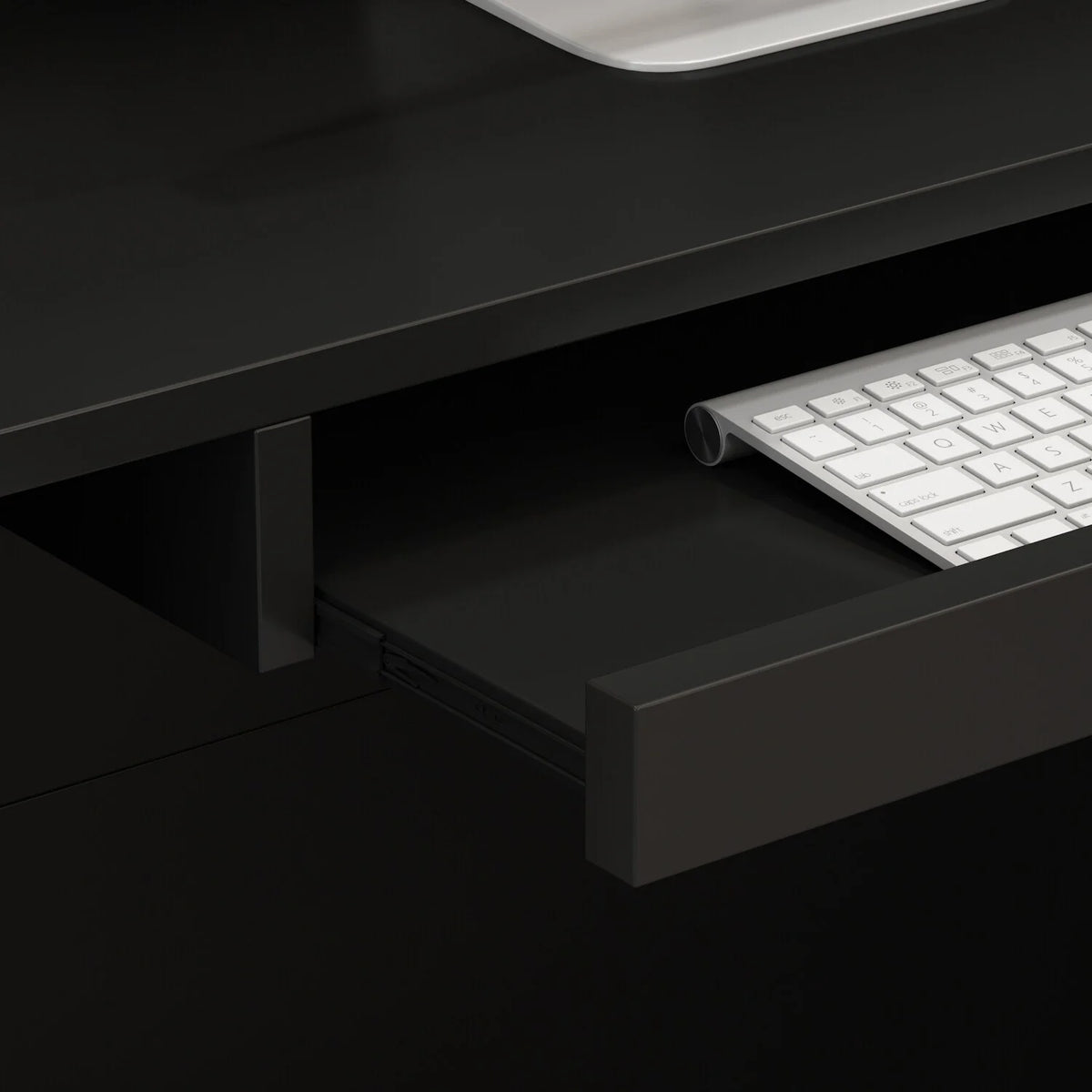 Black or White Marbled Wood L-shaped Reception Desk F36609