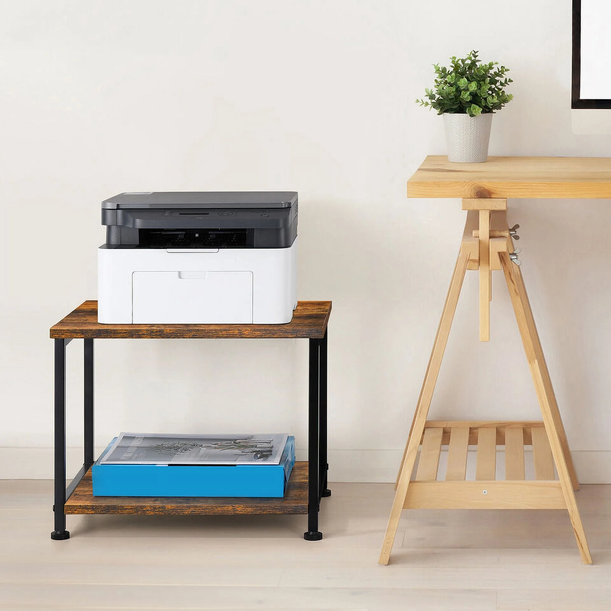 Under Desk Printer Stand 2 Tier with Wheels D199