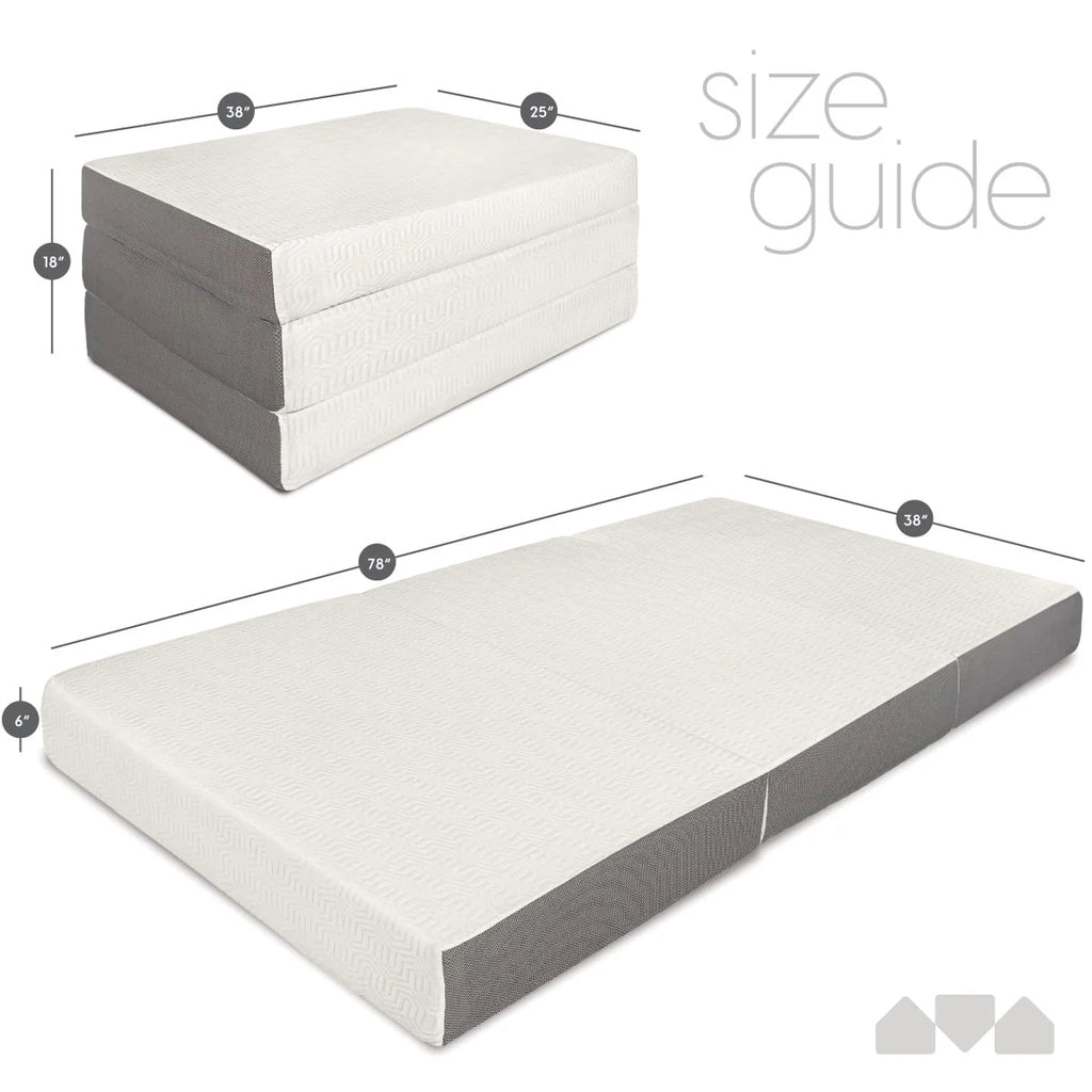 6-Inch Memory Foam Tri Folding Mattress Full Size I969