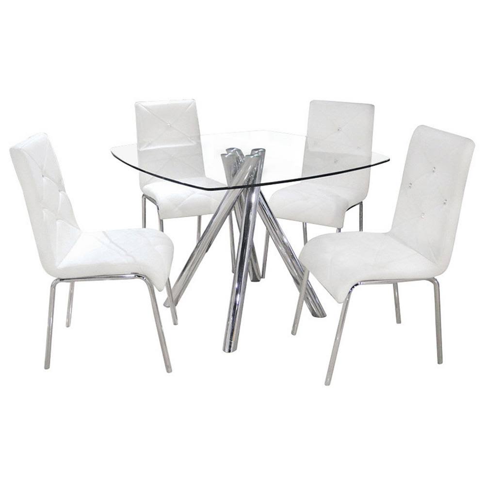 5 Pcs Square Glass Dinette Set J2163
