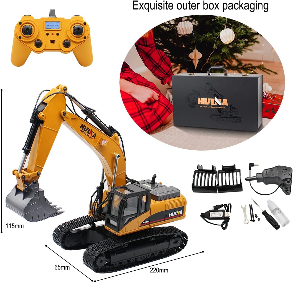 Full Metal Remote Control Excavator Toy, 23 Channel I56557