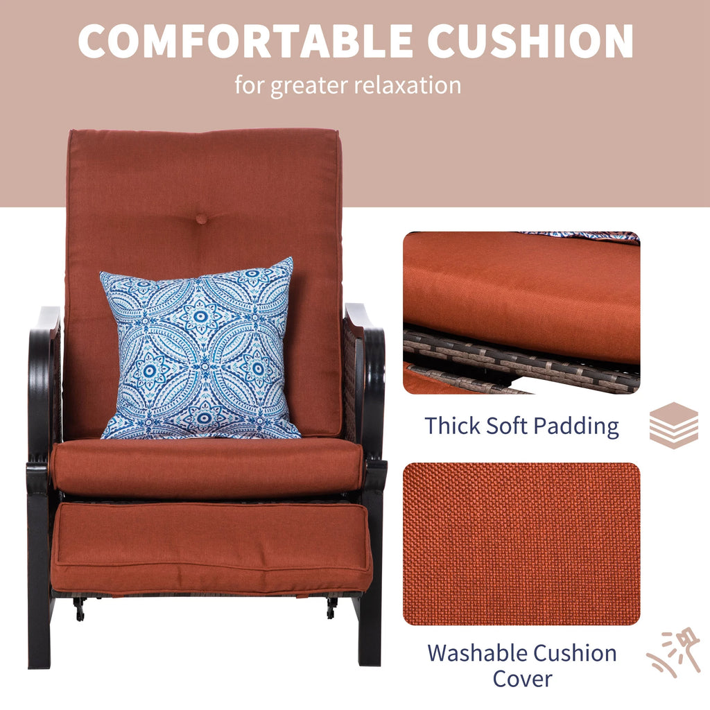 Outdoor Recliner Chair PE Wicker E57655