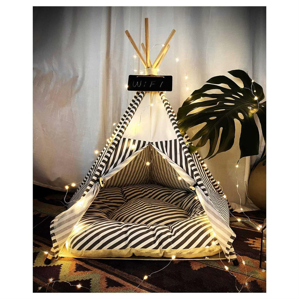 Pet Teepee Tent with Thick Cushion 28 Tall Y38271
