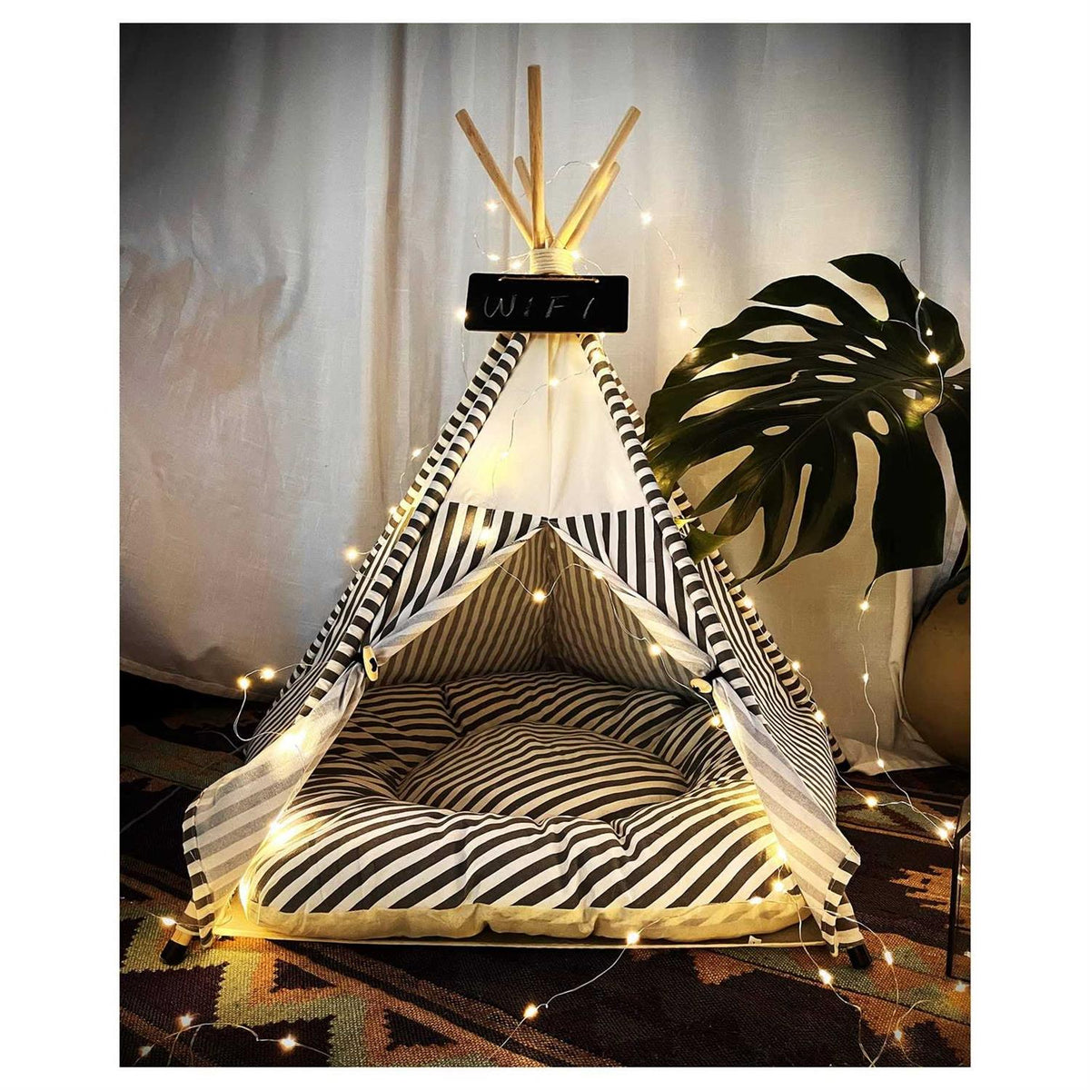 Pet Teepee Tent with Thick Cushion 28 Tall Y38271