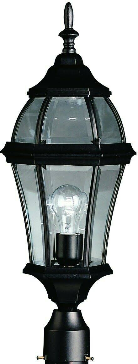 1 Light Black Outdoor Post Mount Lantern N475026