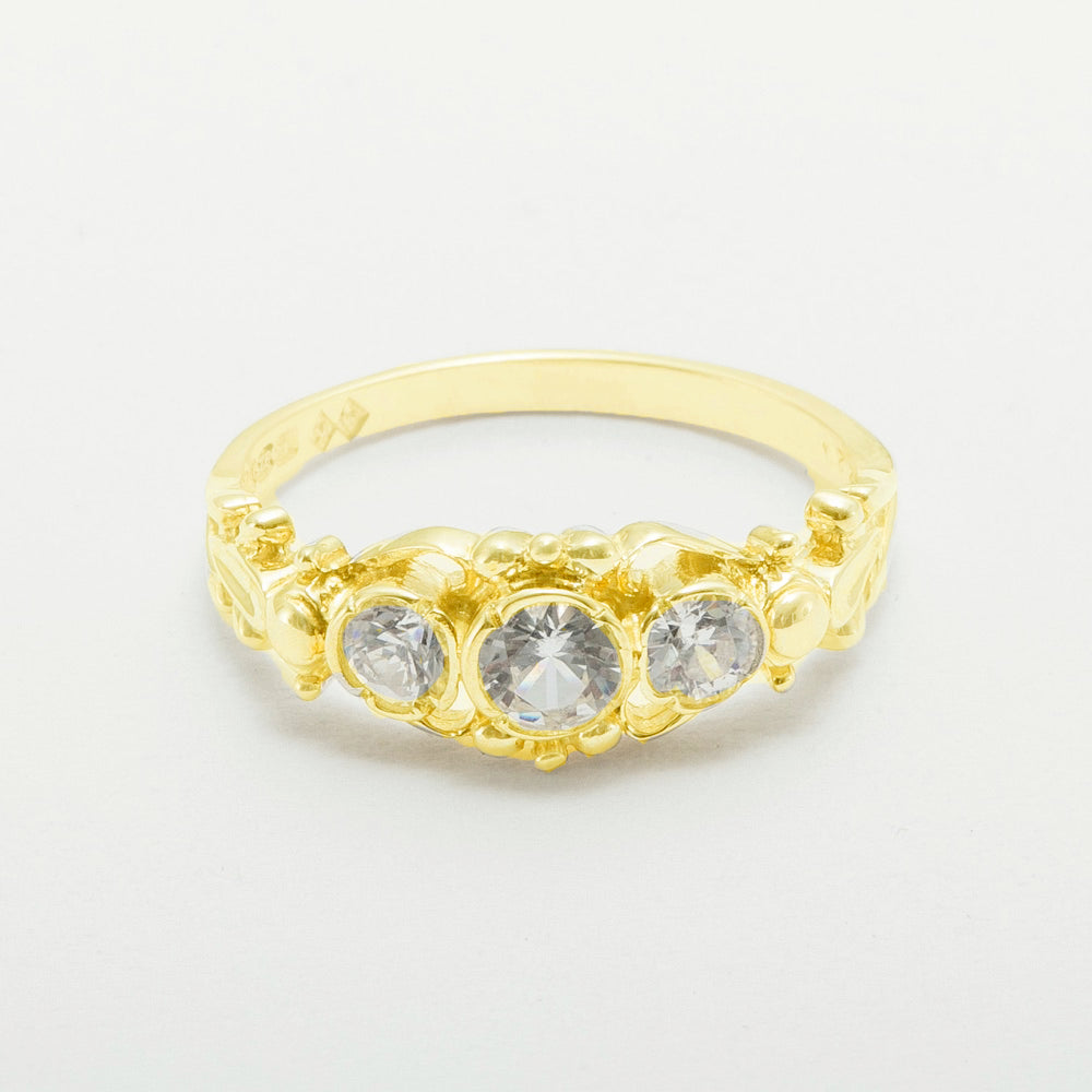 9k Yellow Gold Cubic Zirconia Womens Ring J2268