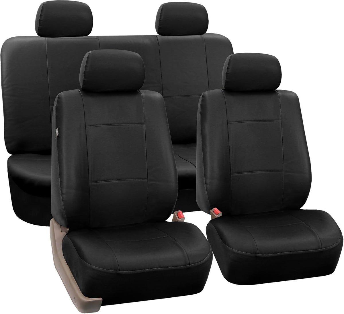 Tan PU Leather Car Front Bucket Seat Covers J61224