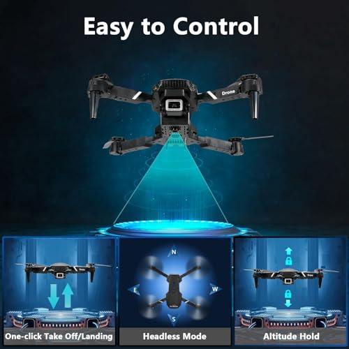 Mini Drone with Camera, 1080P WiFi FPV, 3 Batteries, Carrying Case D31607