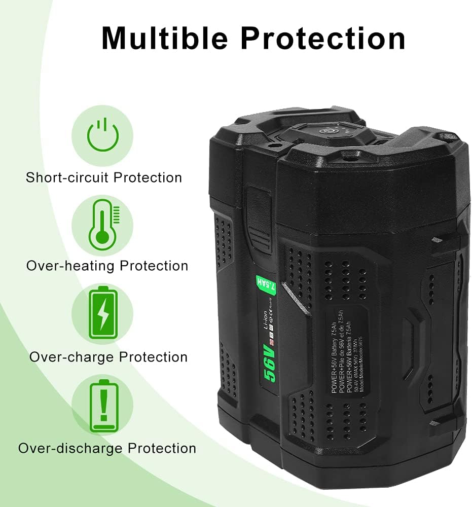 56 Volt 7.5 Ah Lithium Battery Replacement 7500mah with Power Indicator B857