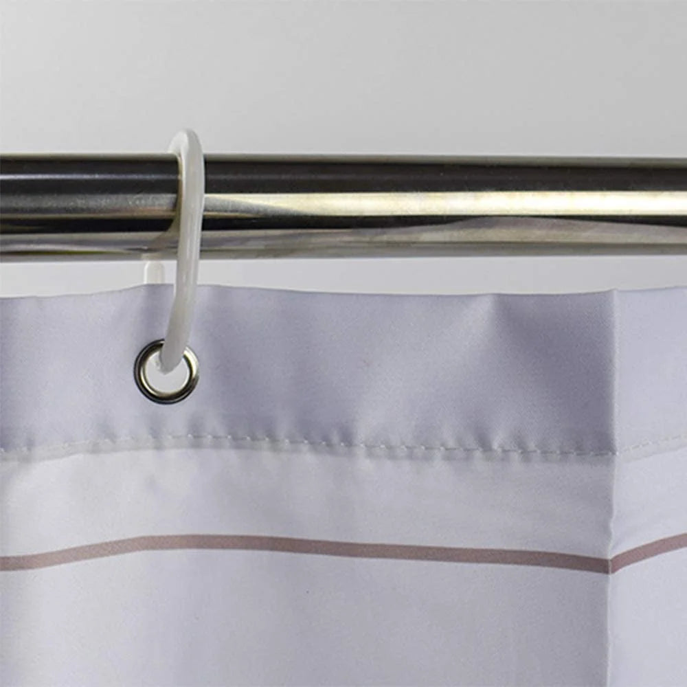 Black and White Cloth Fabric Camera Shower Curtain Set with Hooks E526594