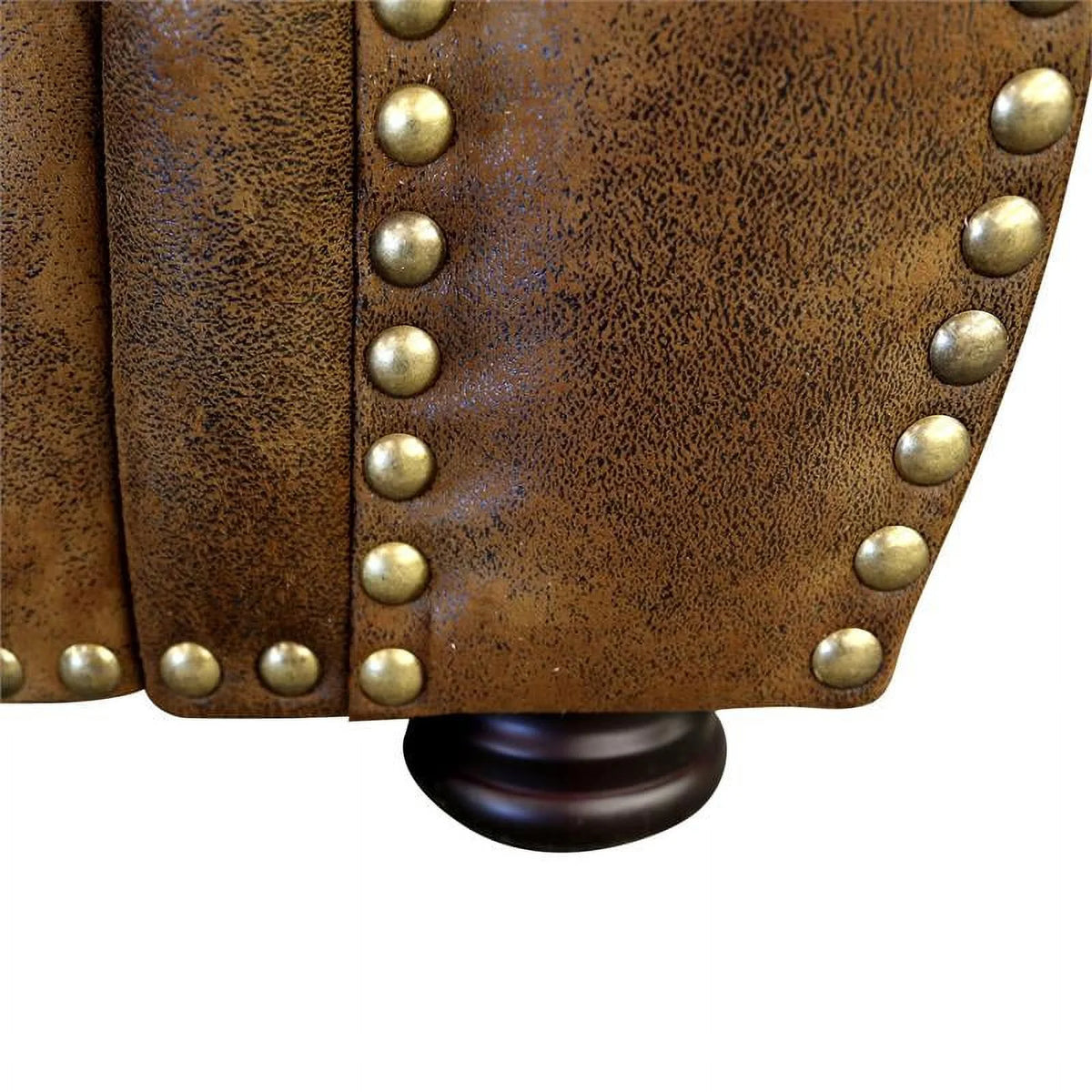Brown Fabric Chair with Rolled Arm B648293