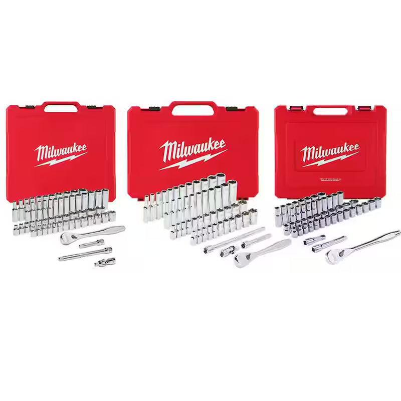 1/4 in. and 3/8 in. and 1/2 in. Drive SAE/Metric Ratchet and Socket Mechanics Tool Set (153-Piece) T20480