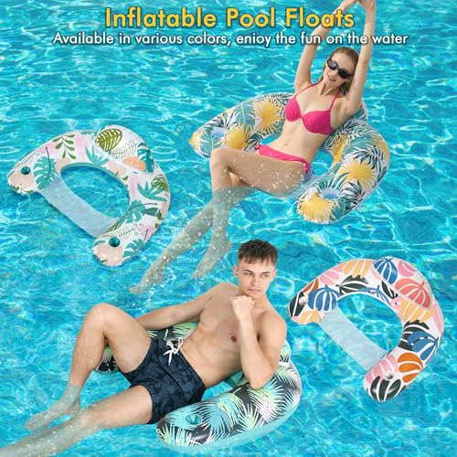 4 Pack Inflatable Pool Floats with Two Cup Holders N7081