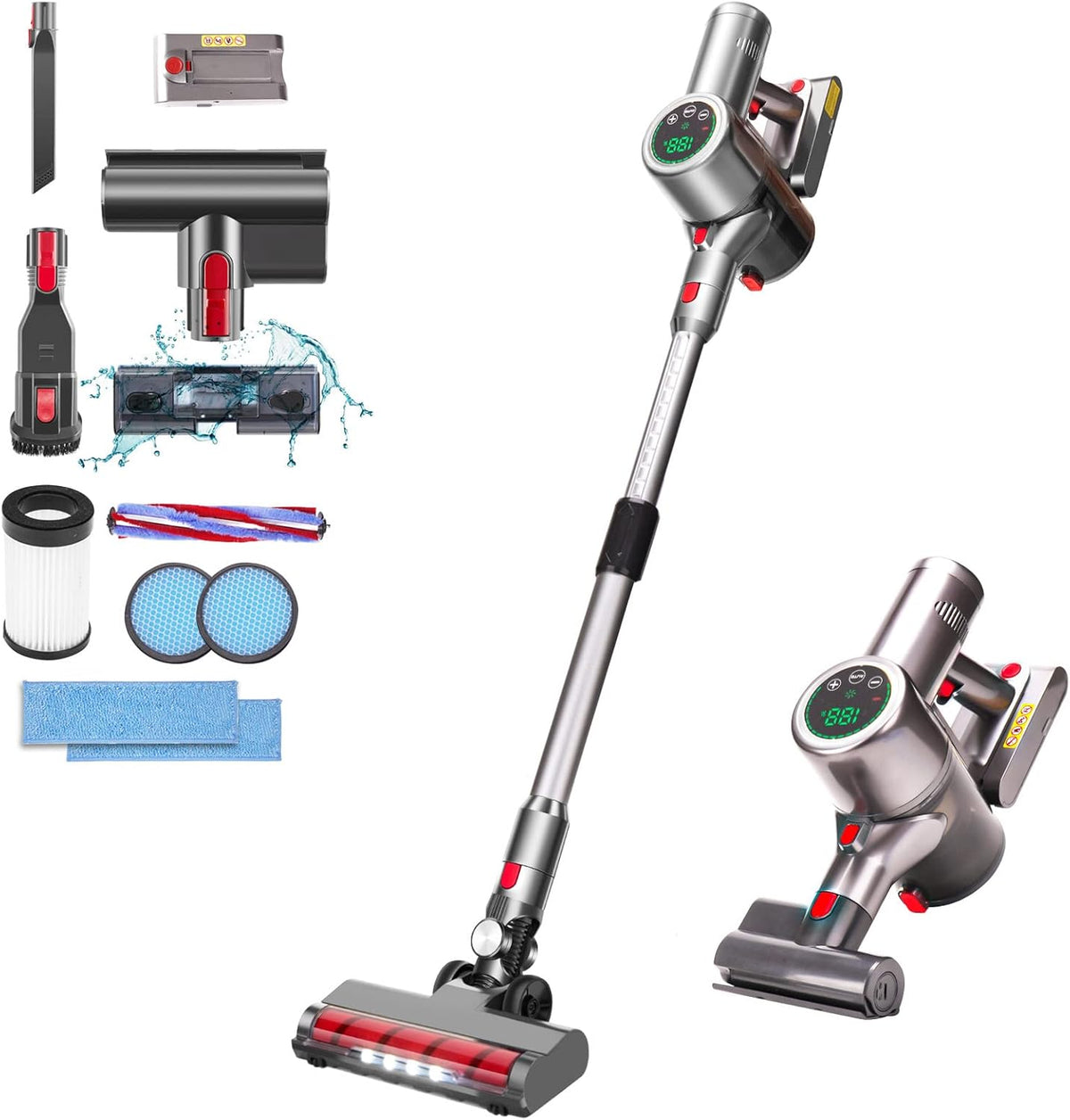 Cordless Stick Vacuum Cleaner with LED Display H6458
