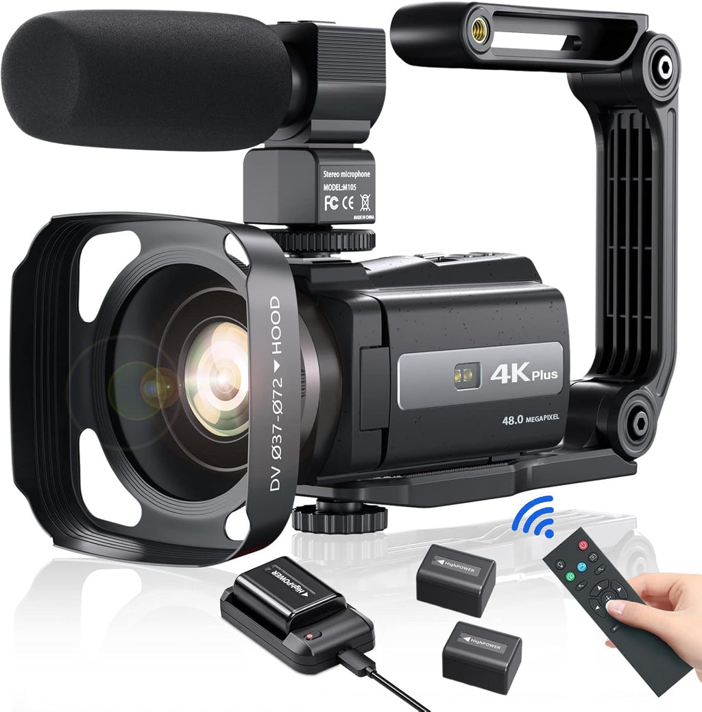 4K Video Camera Camcorder with Anti-Shake, 48MP WiFi 3 Inch IPS Touch Screen 16X Zoom Digital Camera Recorder with IR Night Version, Battery Charger, Microphone X991865