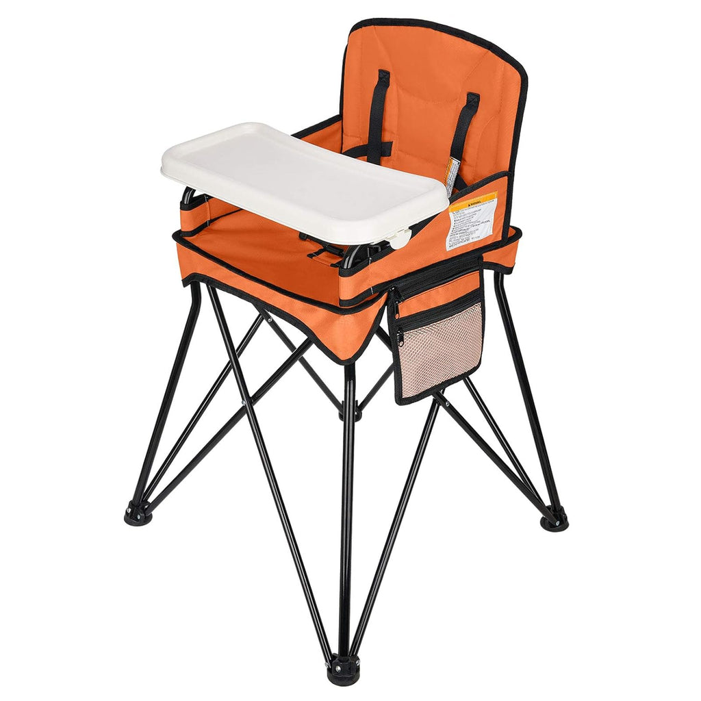 Orange Foldable Travel High Chair with Removable Tray and Carry Bag A918