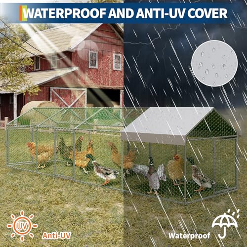 Large Metal Chicken Coop with Cover Q7563