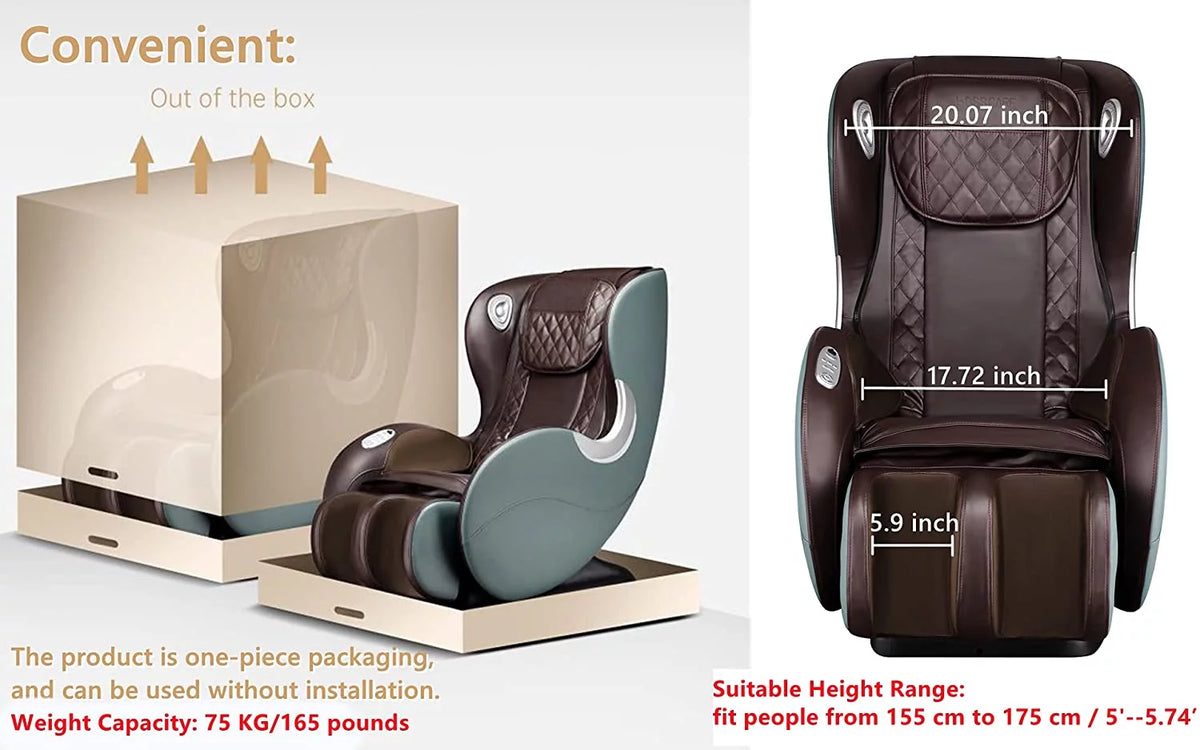 Light Grey Full Body Zero Gravity Shiatsu Recliner M479