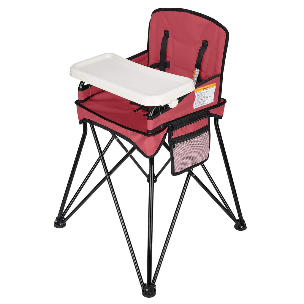 Orange Foldable Travel High Chair with Removable Tray and Carry Bag A918
