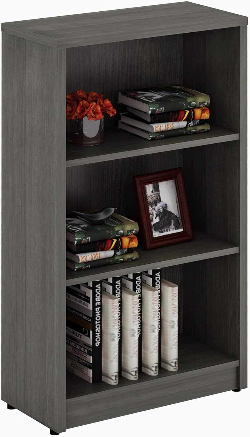 Mahogany 4 Shelf Wood Bookcase I81941
