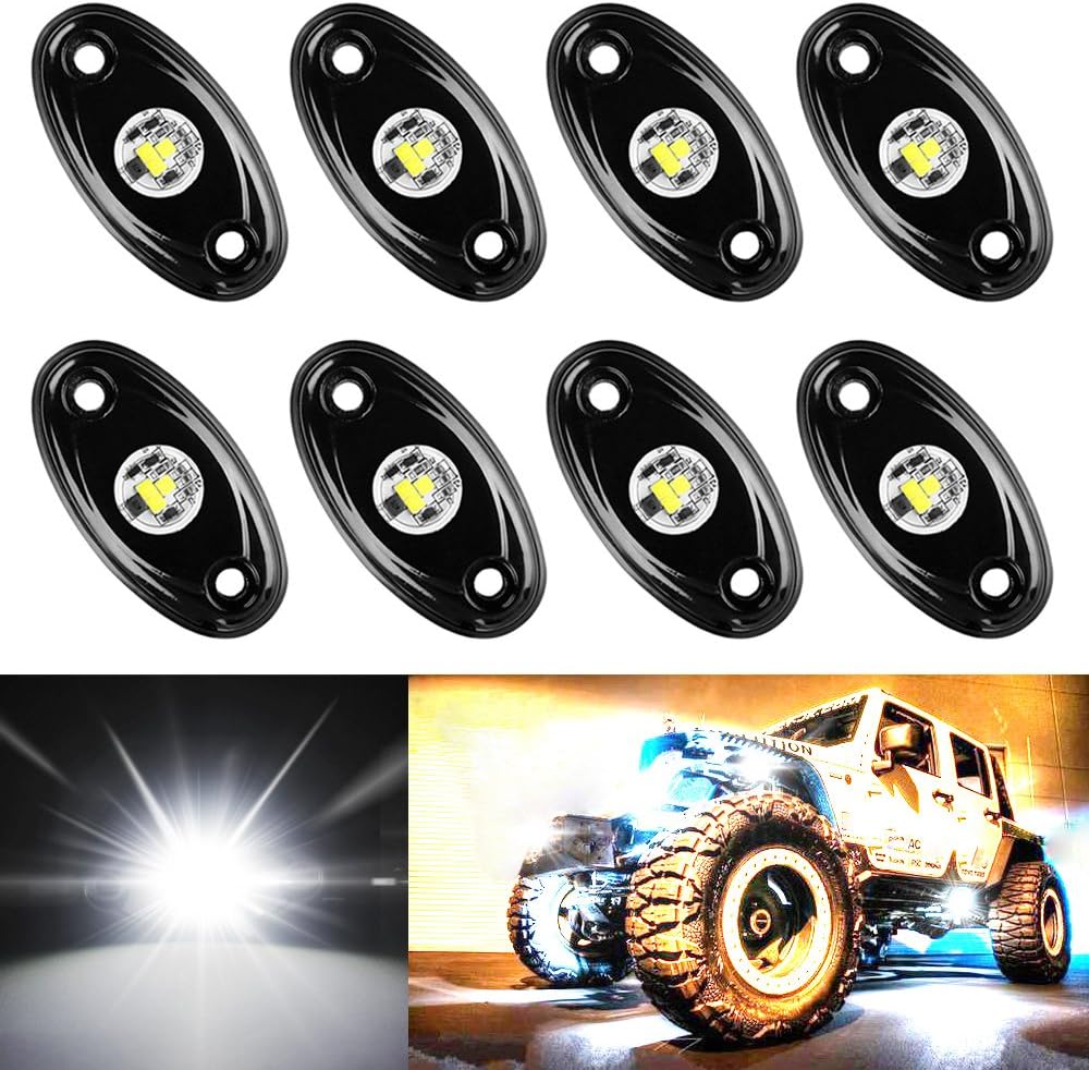 8 Pods Red LED Rock Lights Kit Waterproof Underglow for Off Road Vehicles I2003