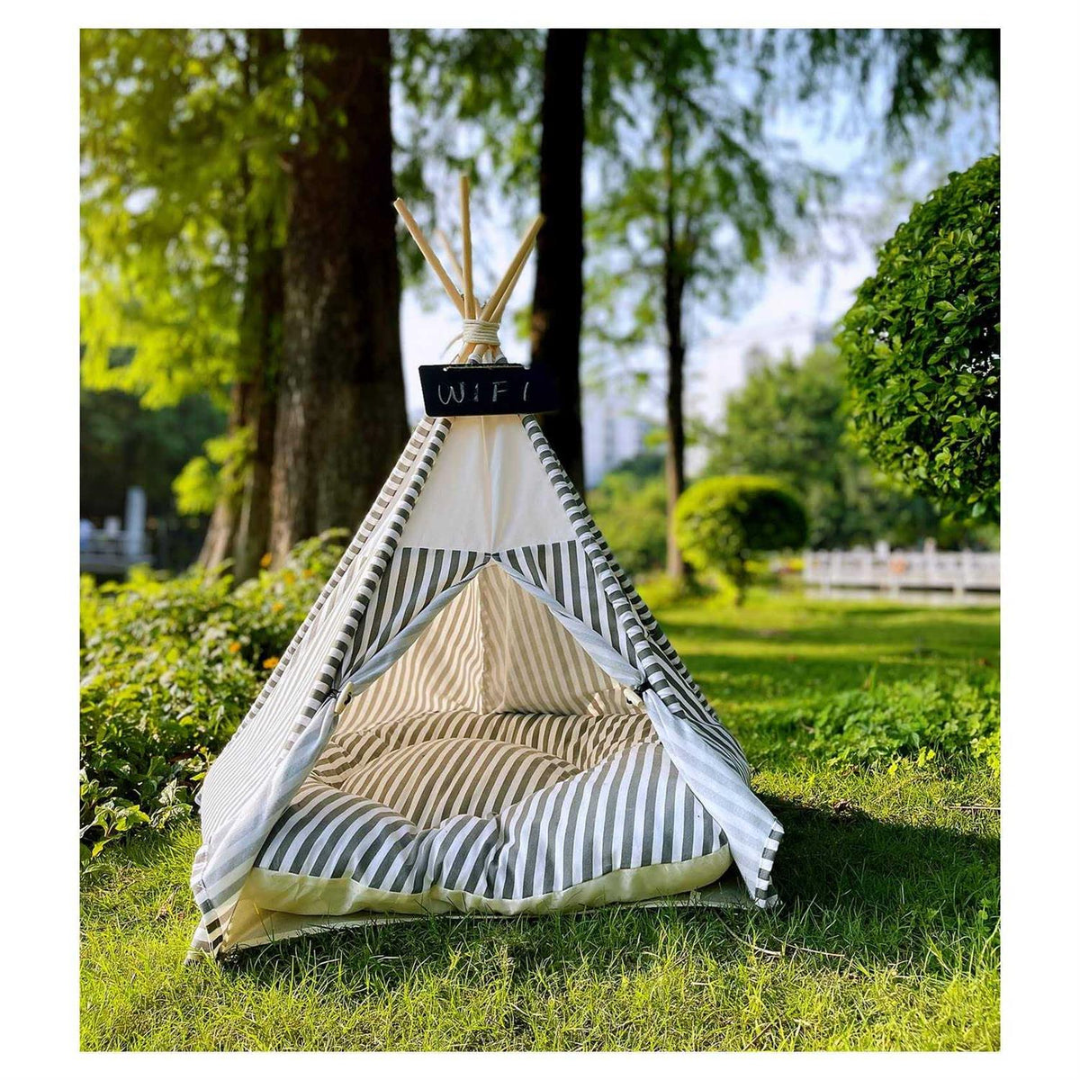Pet Teepee Tent with Thick Cushion 28 Tall Y38271
